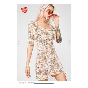 For Love & Lemons Renata lace up dress